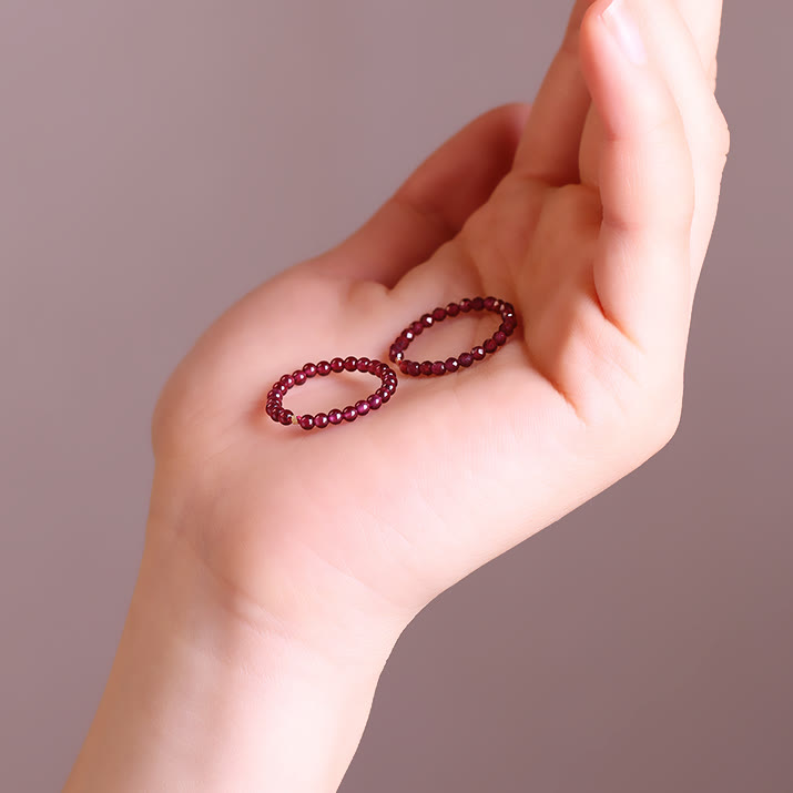 Olivenorma avec perle de grenat extra fine de 2 mm