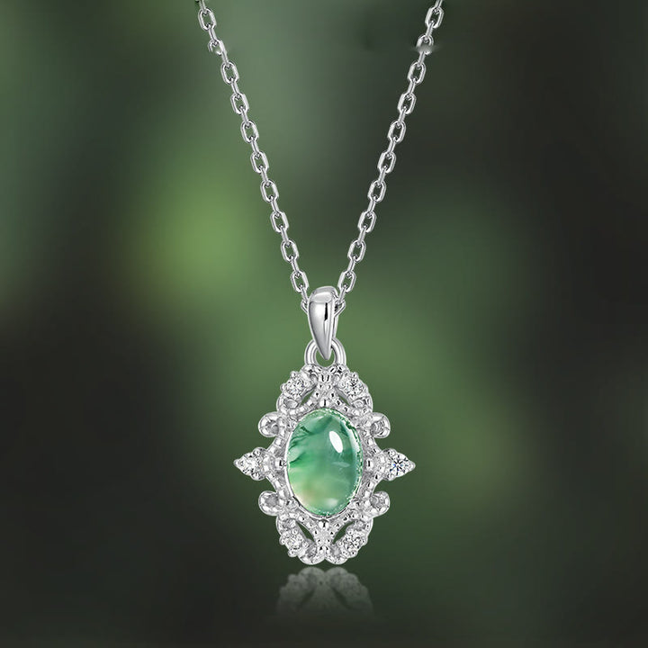 Collier vintage Olivenorma en argent sterling S925 avec agate mousse