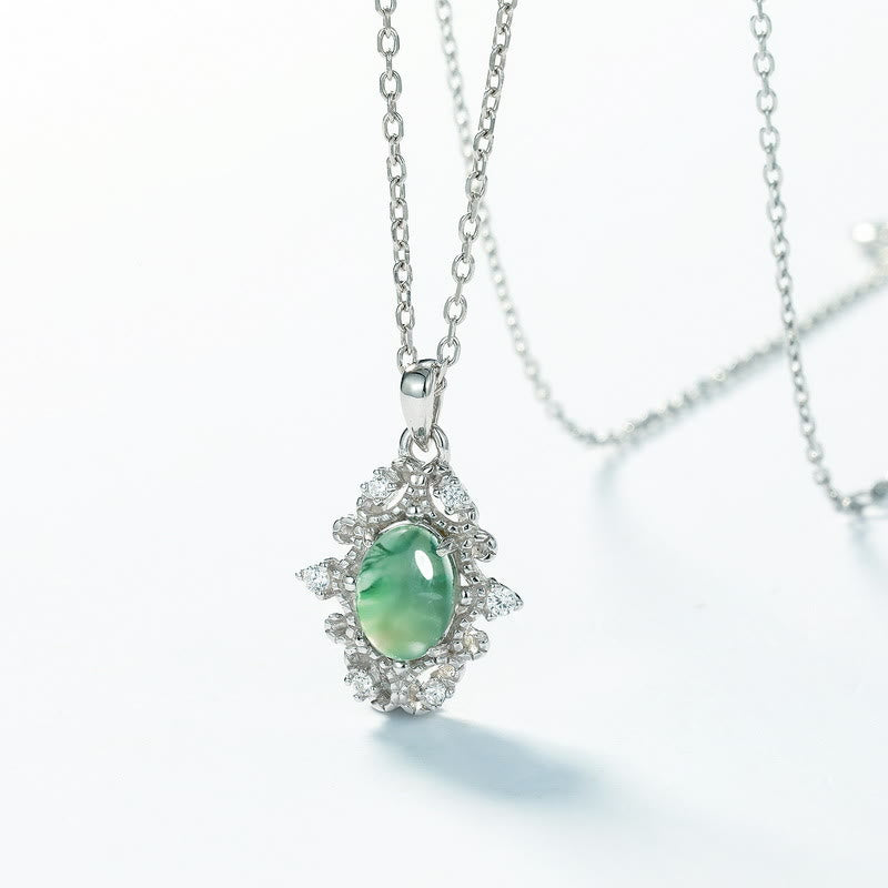 Collier vintage Olivenorma en argent sterling S925 avec agate mousse