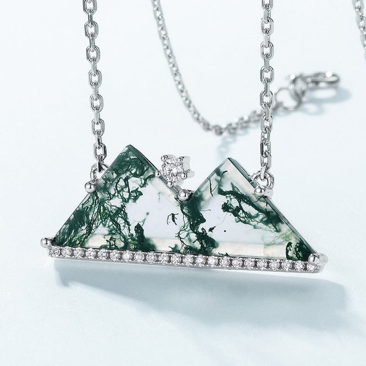 Collier en agate mousse des montagnes Olivenorma