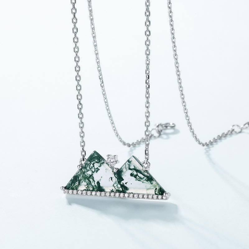 Collier en agate mousse des montagnes Olivenorma