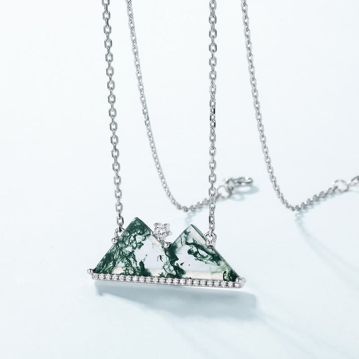 Collier en agate mousse des montagnes Olivenorma