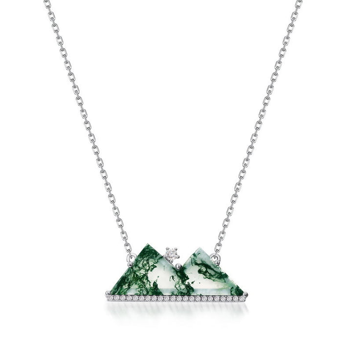 Collier en agate mousse des montagnes Olivenorma