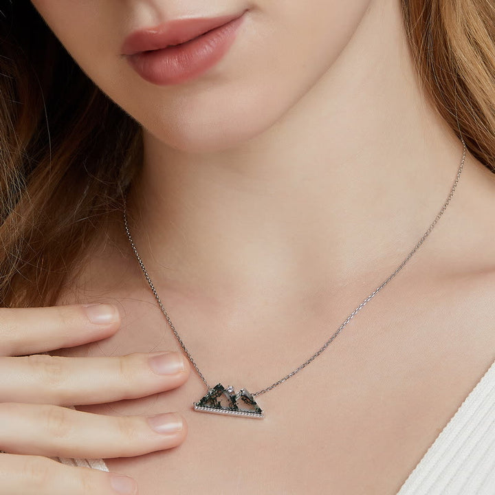 Collier en agate mousse des montagnes Olivenorma