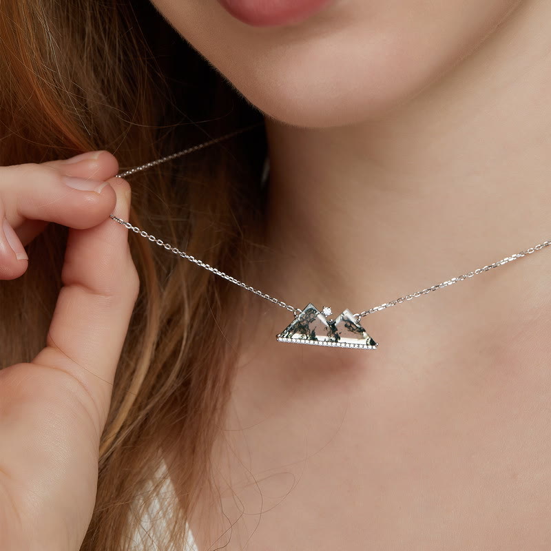 Collier en agate mousse des montagnes Olivenorma