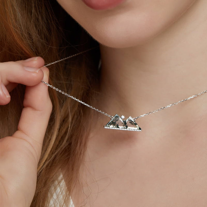 Collier en agate mousse des montagnes Olivenorma