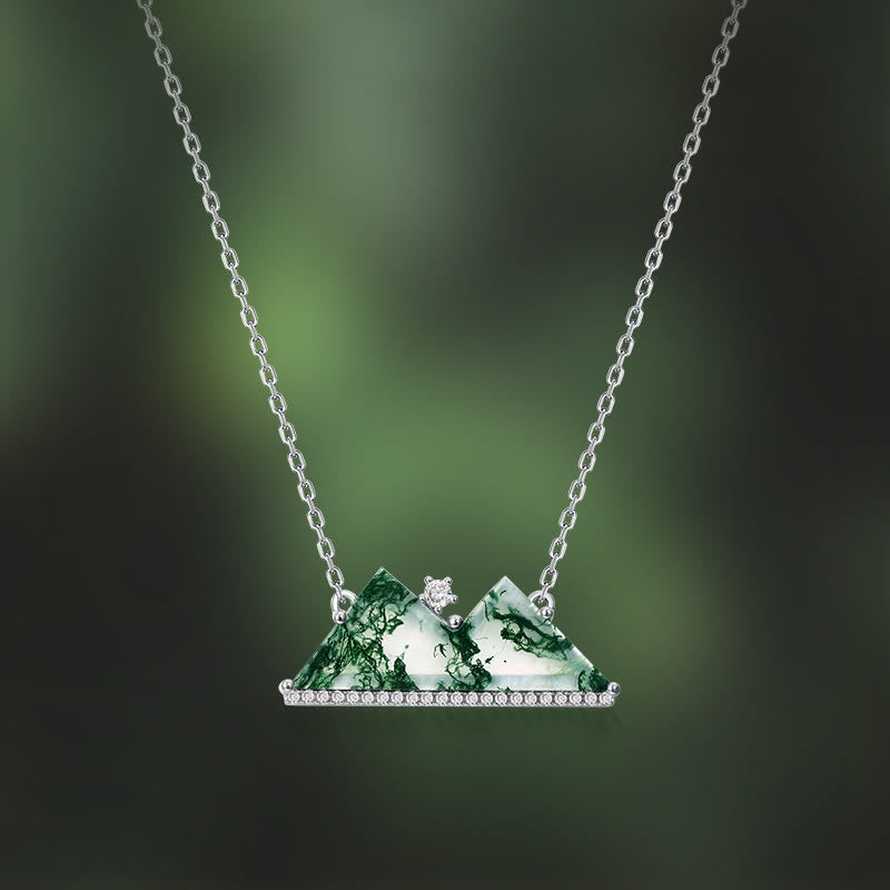 Collier en agate mousse des montagnes Olivenorma