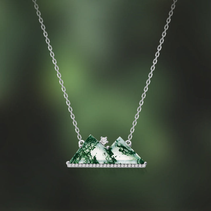 Collier en agate mousse des montagnes Olivenorma