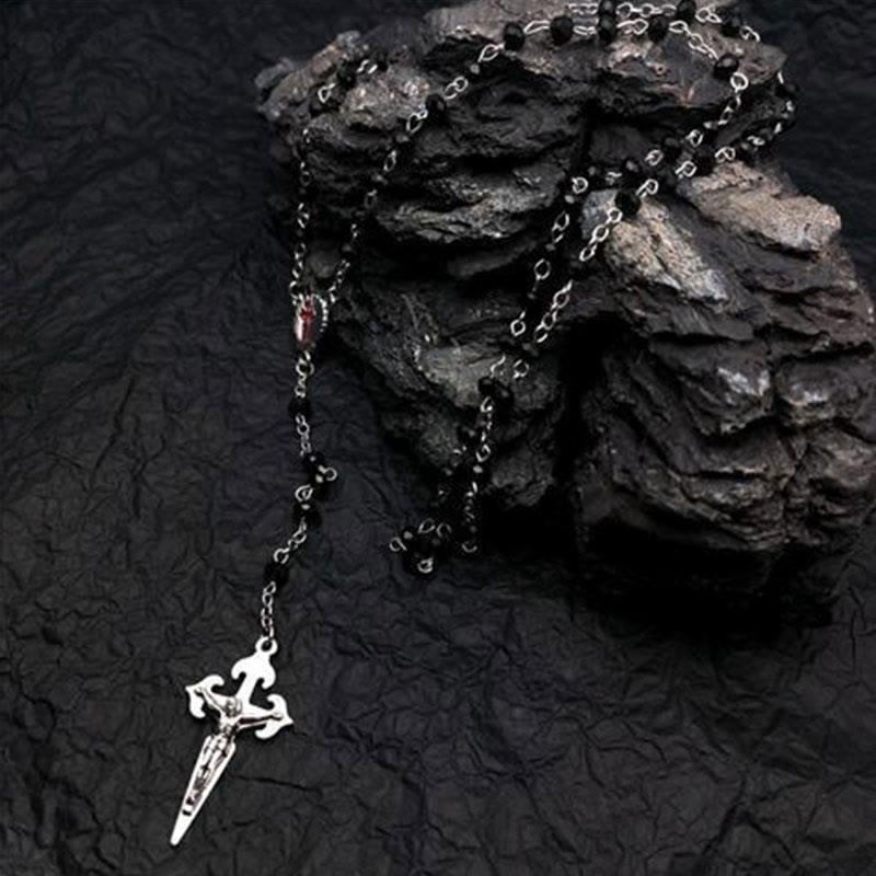 Collier chapelet en pierre œil de chat en forme de cœur Olivenorma 