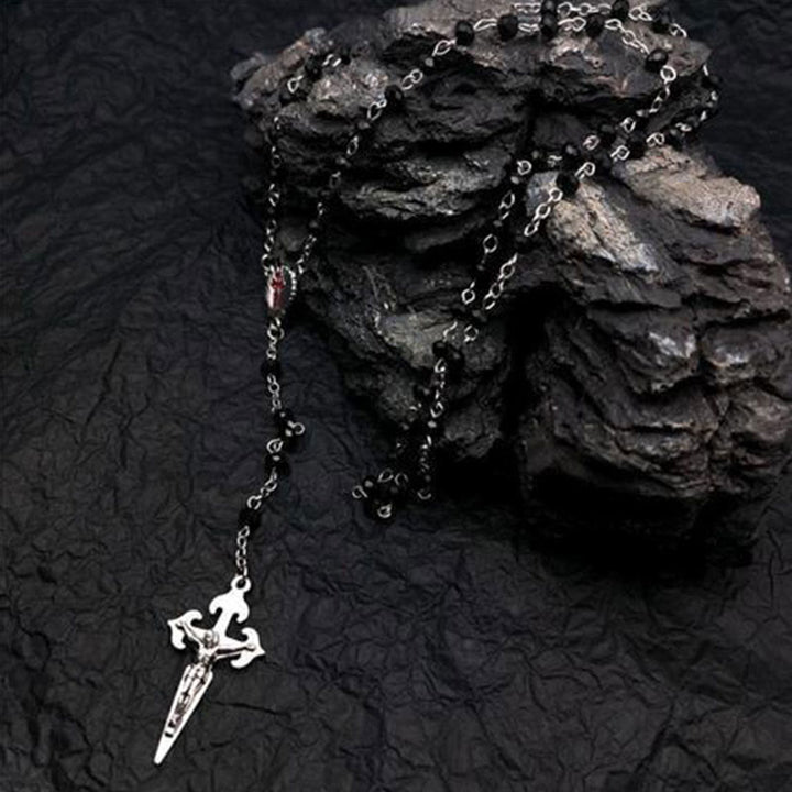 Collier chapelet en pierre œil de chat en forme de cœur Olivenorma 