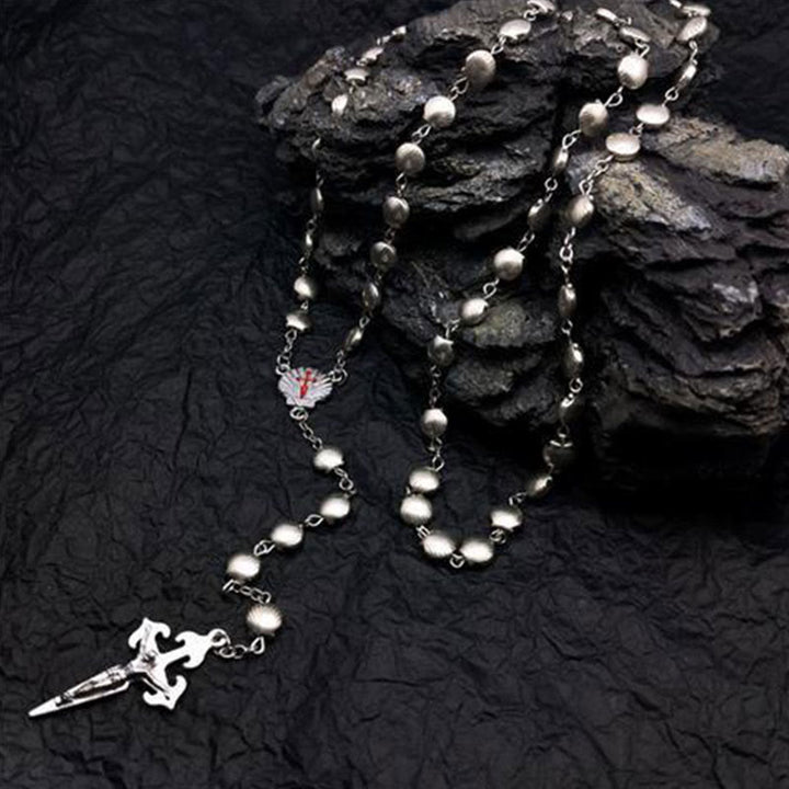 Collier chapelet en pierre œil de chat en forme de cœur Olivenorma 