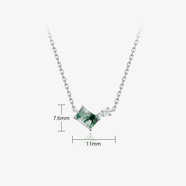 Ensemble de bijoux Olivenorma 3 pièces en agate mousse et zircon blanc - image 7