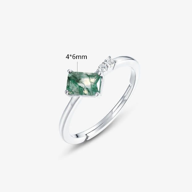 Ensemble de bijoux Olivenorma 3 pièces en agate mousse et zircon blanc - image 20