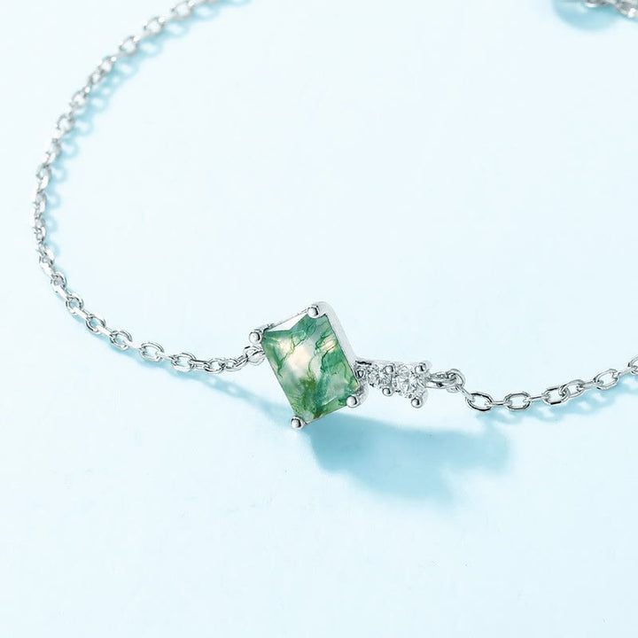 Ensemble de bijoux Olivenorma 3 pièces en agate mousse et zircon blanc - image 11