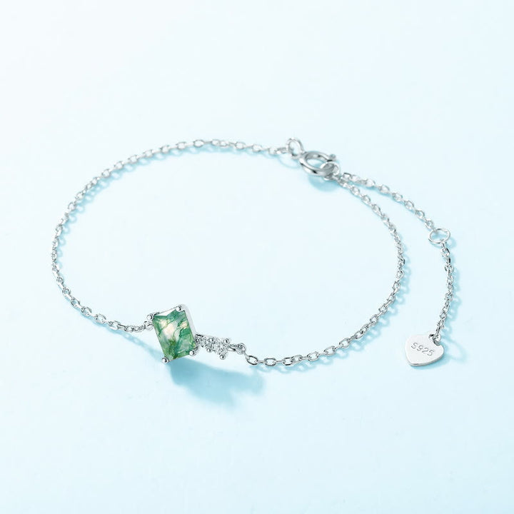Ensemble de bijoux Olivenorma 3 pièces en agate mousse et zircon blanc - image 12