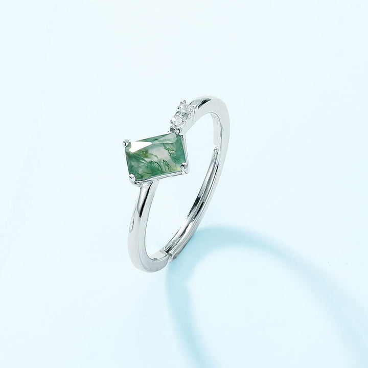 Ensemble de bijoux Olivenorma 3 pièces en agate mousse et zircon blanc - image 17