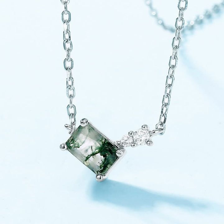 Ensemble de bijoux Olivenorma 3 pièces en agate mousse et zircon blanc - image 3