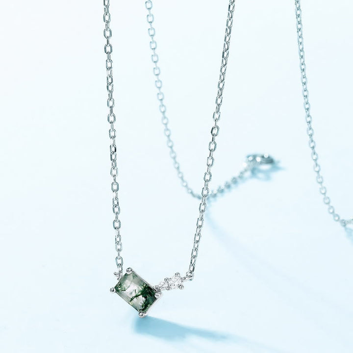 Ensemble de bijoux Olivenorma 3 pièces en agate mousse et zircon blanc - image 5