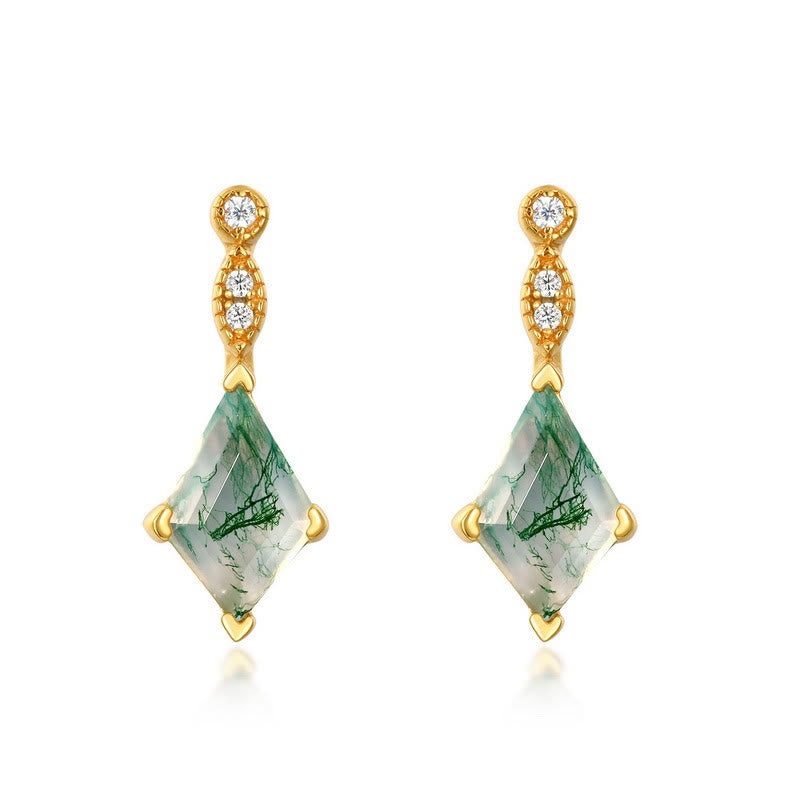 Ensemble de bijoux Olivenorma 4 pièces en agate mousse et zircon blanc - Boucles d'oreilles - image 16