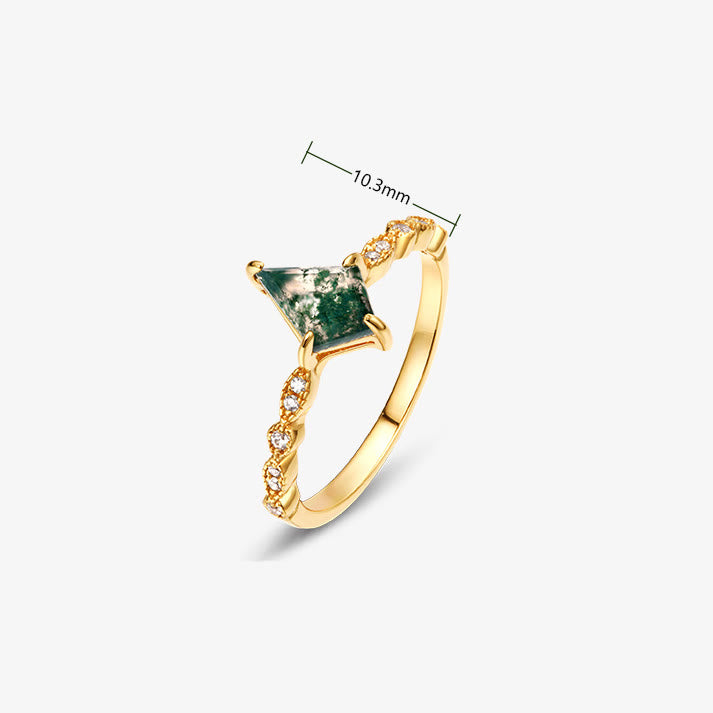 Ensemble de bijoux Olivenorma 4 pièces en agate mousse et zircon blanc - image 15