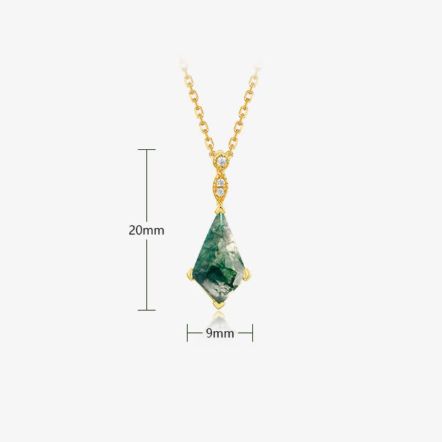 Ensemble de bijoux Olivenorma 4 pièces en agate mousse et zircon blanc - image 9