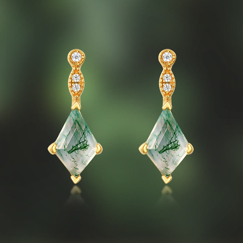 Ensemble de bijoux Olivenorma 4 pièces en agate mousse et zircon blanc - image 17