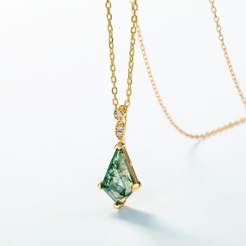Ensemble de bijoux Olivenorma 4 pièces en agate mousse et zircon blanc - image 6