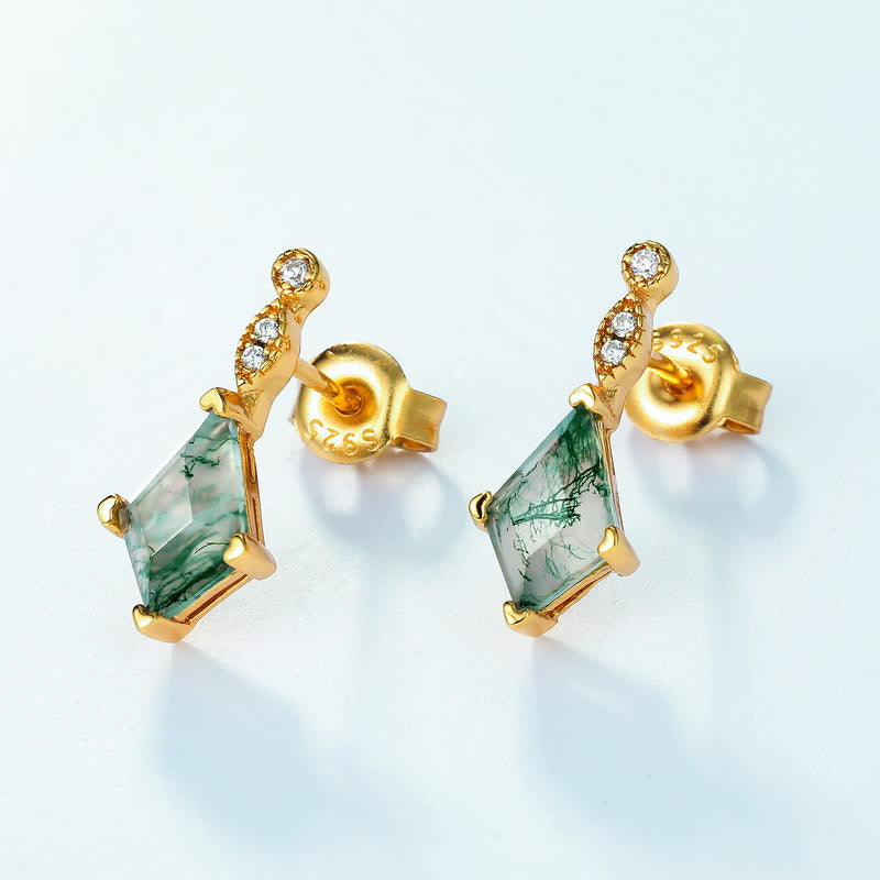 Ensemble de bijoux Olivenorma 4 pièces en agate mousse et zircon blanc - image 22