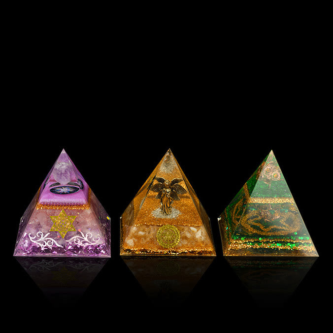 Ornements en cristal naturel Olivenorma Pyramide d'orgone de guérison fonctionnelle