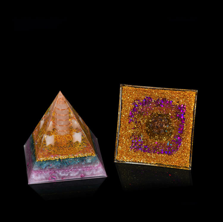 Ornements en cristal naturel Olivenorma Pyramide d'orgone de guérison fonctionnelle