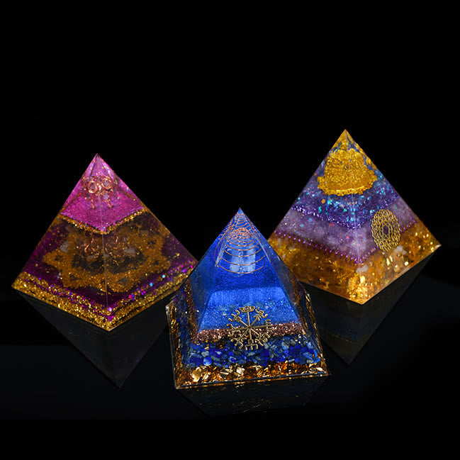 Ornements en cristal naturel Olivenorma Pyramide d'orgone de guérison fonctionnelle