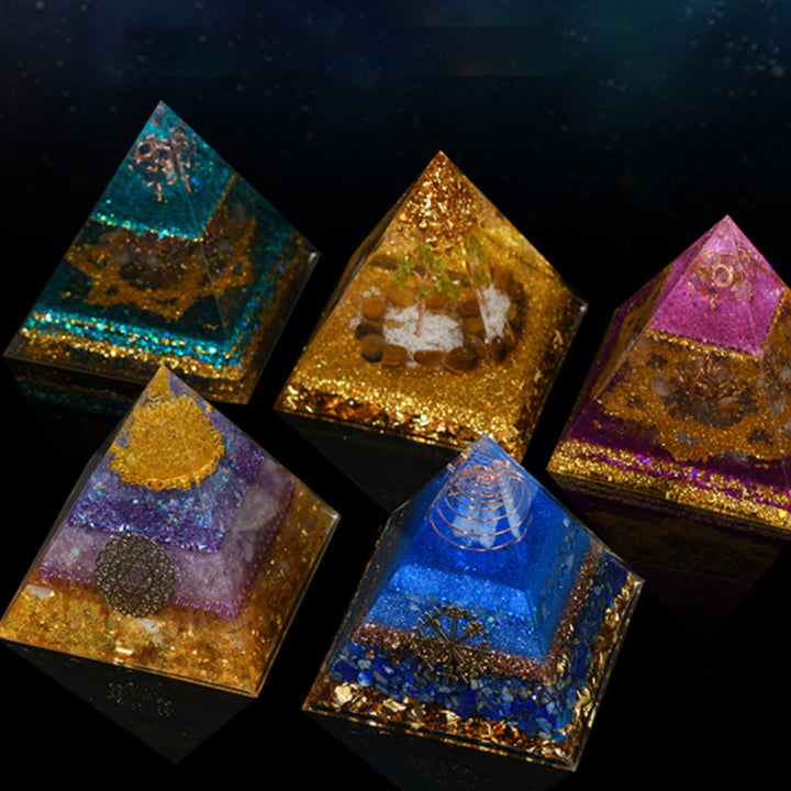 Ornements en cristal naturel Olivenorma Pyramide d'orgone de guérison fonctionnelle