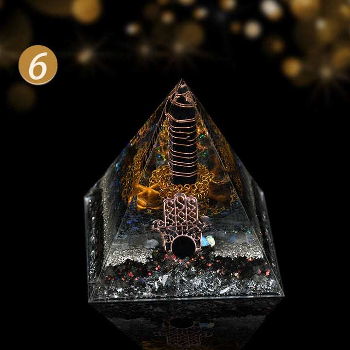 Ornements en cristal naturel Olivenorma Pyramide d'orgone de guérison fonctionnelle