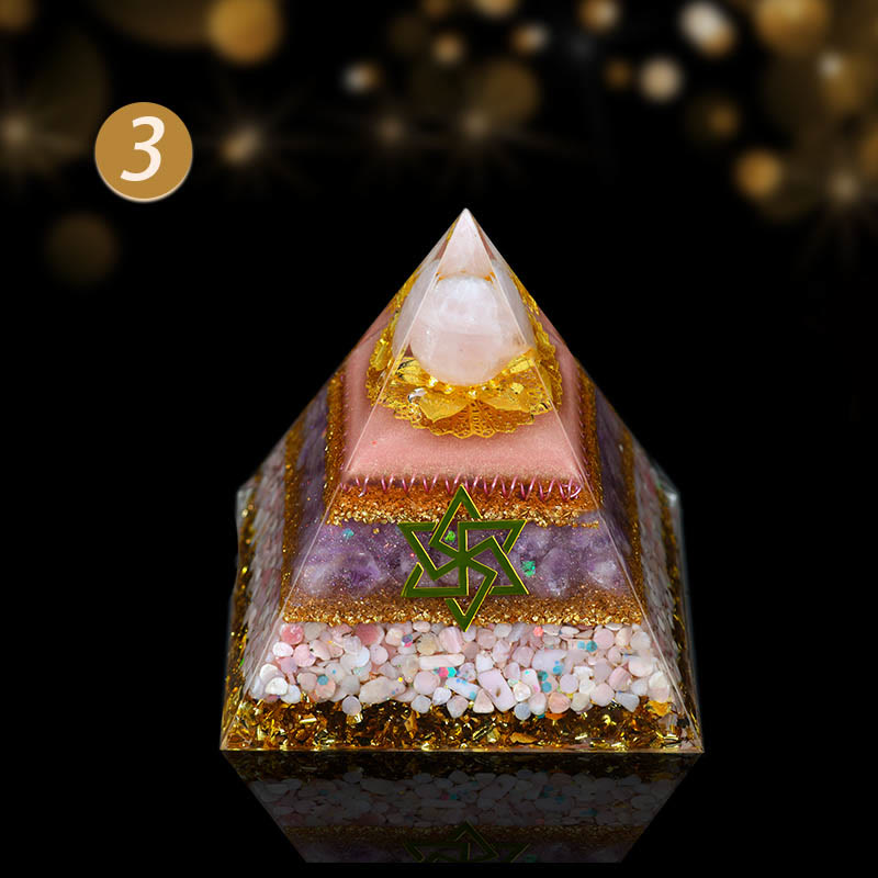 Ornements en cristal naturel Olivenorma Pyramide d'orgone de guérison fonctionnelle