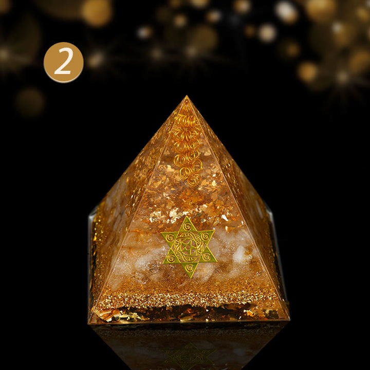 Ornements en cristal naturel Olivenorma Pyramide d'orgone de guérison fonctionnelle