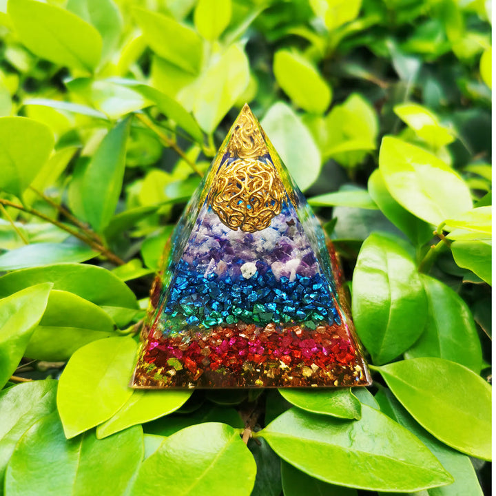 Pyramide d'orgone Fleur de Vie Améthyste Olivenorma