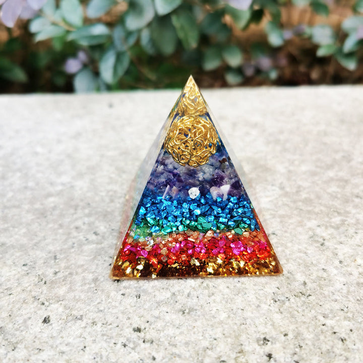 Pyramide d'orgone Fleur de Vie Améthyste Olivenorma