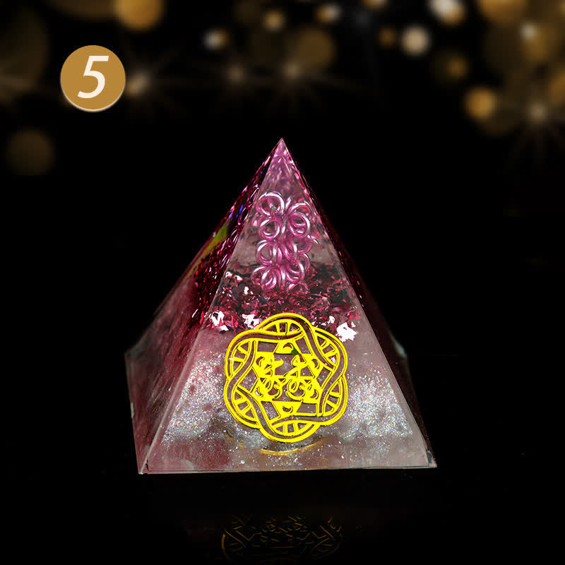 Pyramide énergétique orgonite en pierre brute de cristal Olivenorma de 5 cm