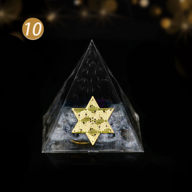 Pyramide énergétique orgonite en pierre brute de cristal Olivenorma de 5 cm