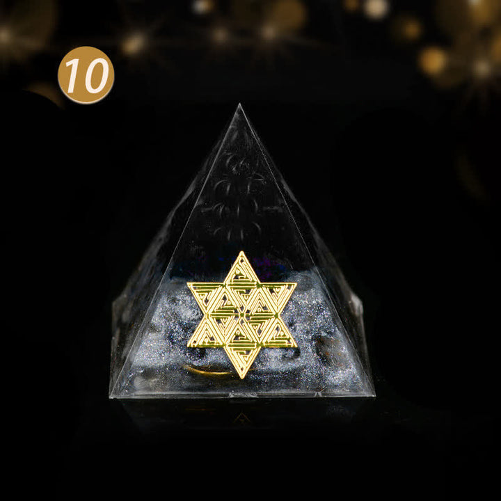 Pyramide énergétique orgonite en pierre brute de cristal Olivenorma de 5 cm