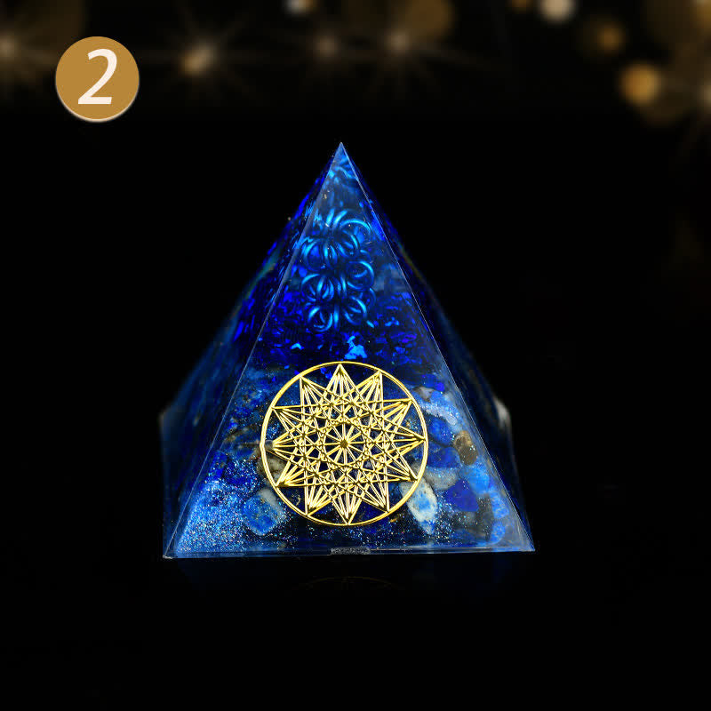 Pyramide énergétique orgonite en pierre brute de cristal Olivenorma de 5 cm