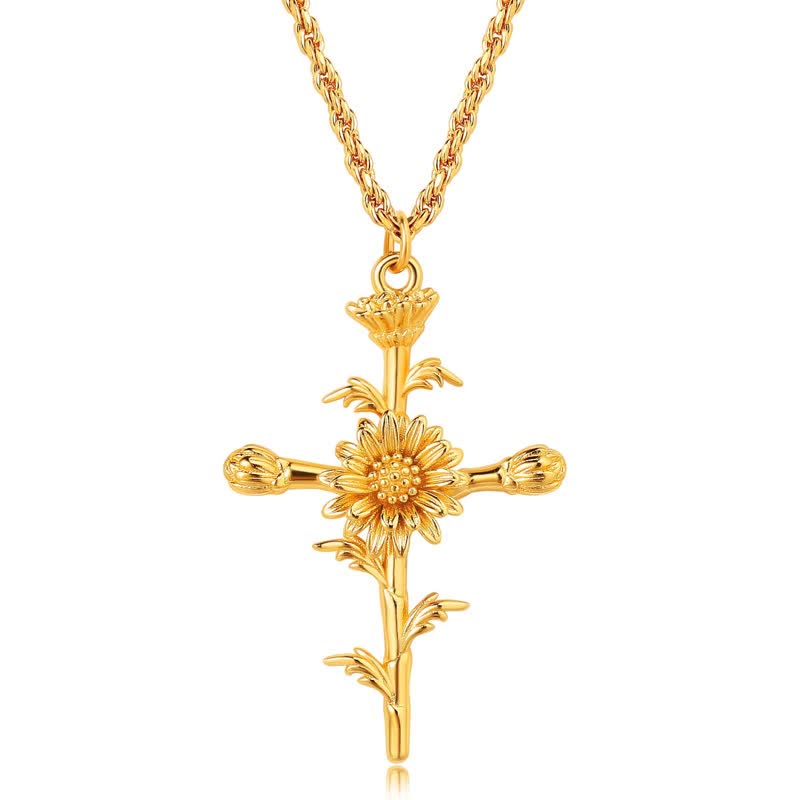 Collier délicat avec fleur de naissance plaquée or 18 carats Olivenorma