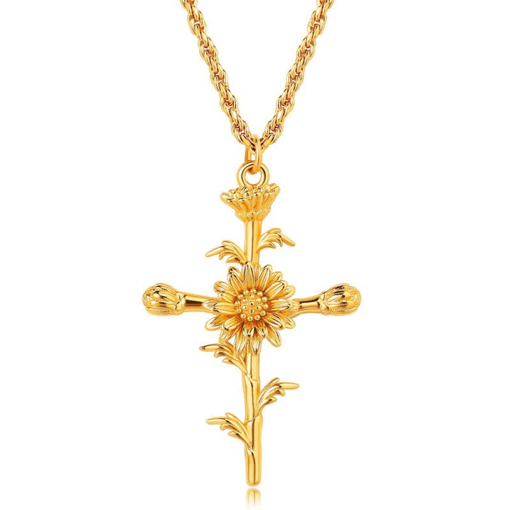Collier délicat avec fleur de naissance plaquée or 18 carats Olivenorma