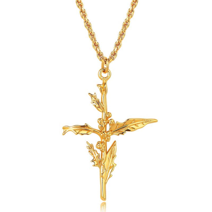 Collier délicat avec fleur de naissance plaquée or 18 carats Olivenorma