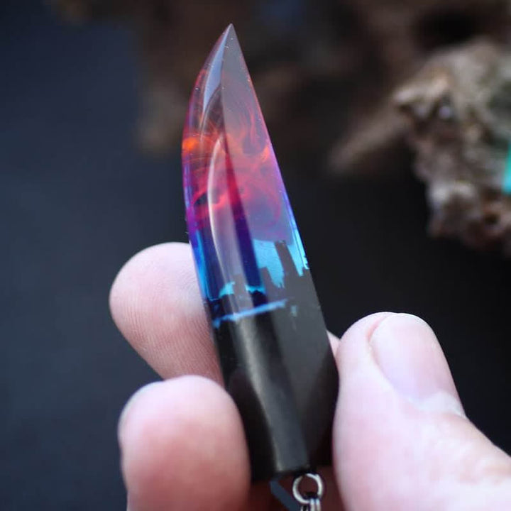 Collier pendentif lumineux en résine de bois Olivenorma