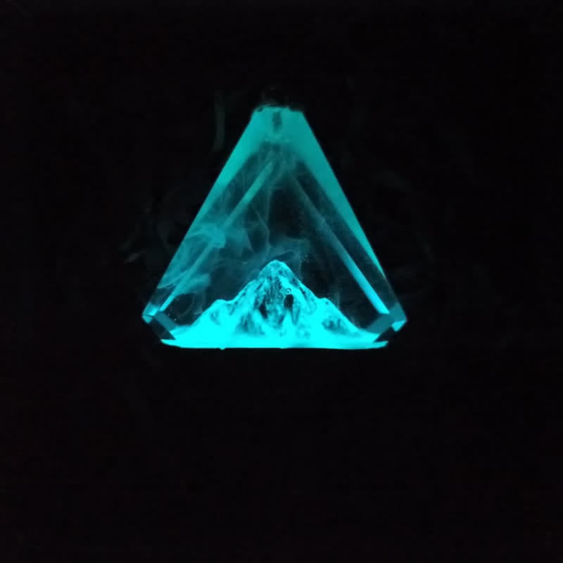 Collier en résine Olivenorma Snow Mountain bleu vert Aurora