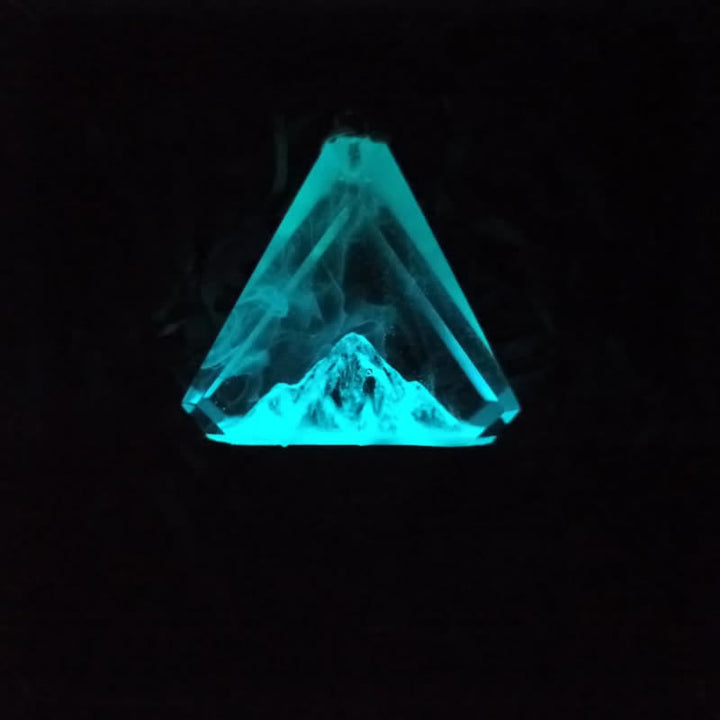 Collier en résine Olivenorma Snow Mountain bleu vert Aurora