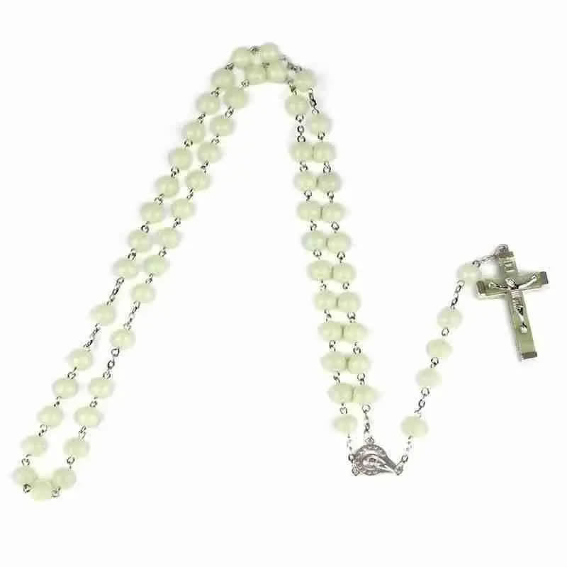 Collier chapelet en perles lumineuses de 8 mm Olivenorma