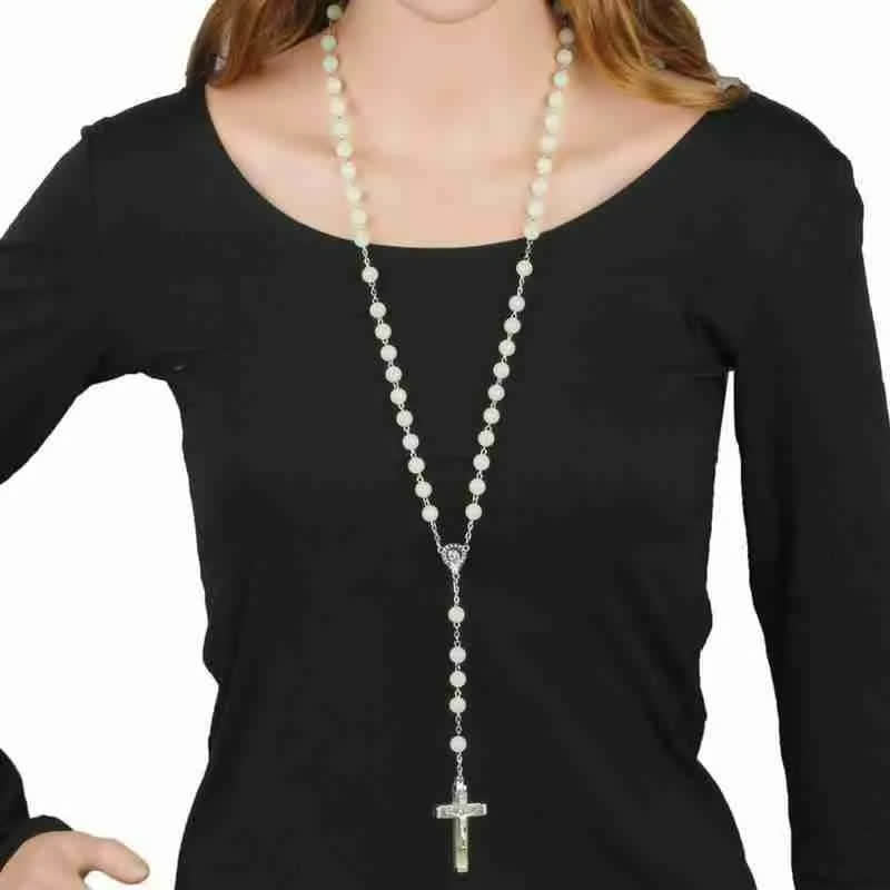 Collier chapelet en perles lumineuses de 8 mm Olivenorma