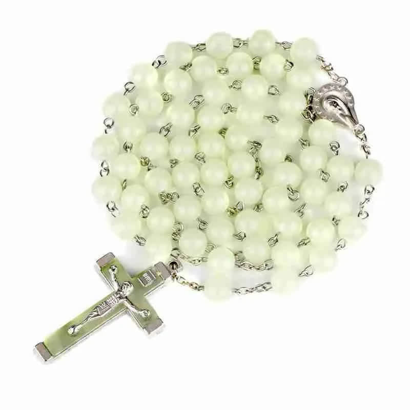 Collier chapelet en perles lumineuses de 8 mm Olivenorma